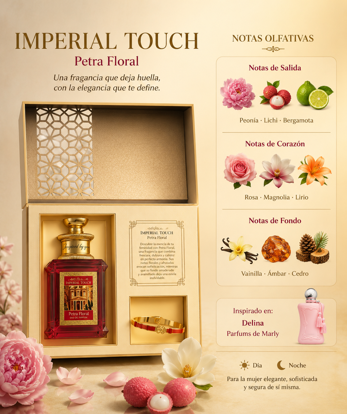 Perfumes Capital - Imperial Touch Petra Floral , Woman Eau de Parfum 3.4oz by Emper