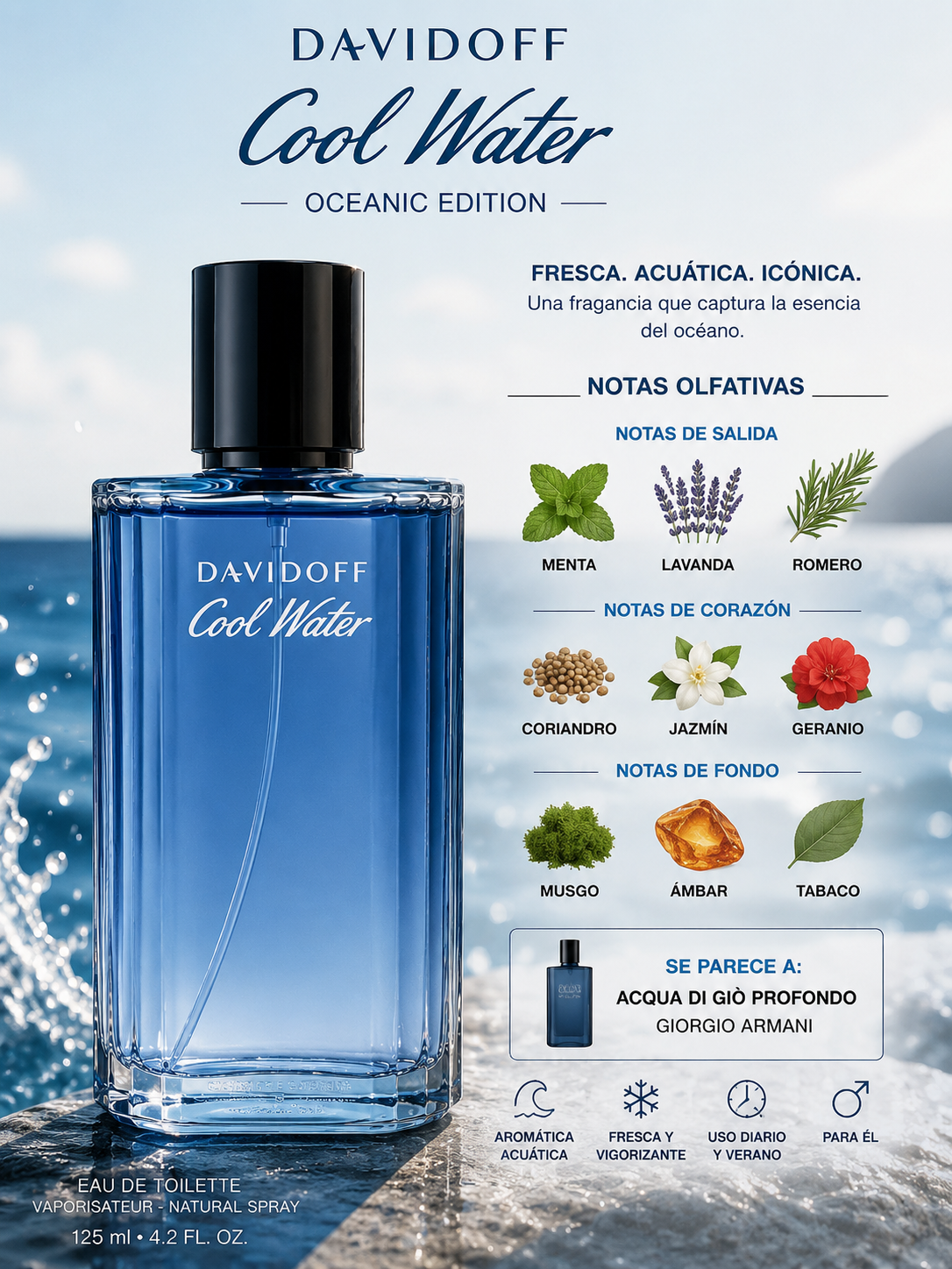 🌊✨ DAVIDOFF COOL WATER OCEANIC EDITION – TESTER ✨🌊