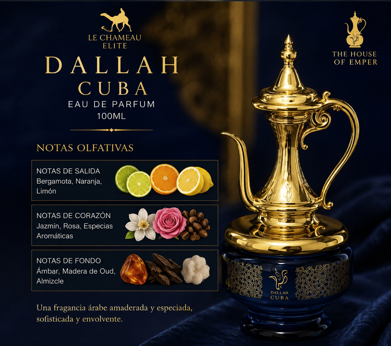 The House of Emper Dallah Cuba Le Chameu Elite Eau de Parfum 100ml Luxury Perfume for M