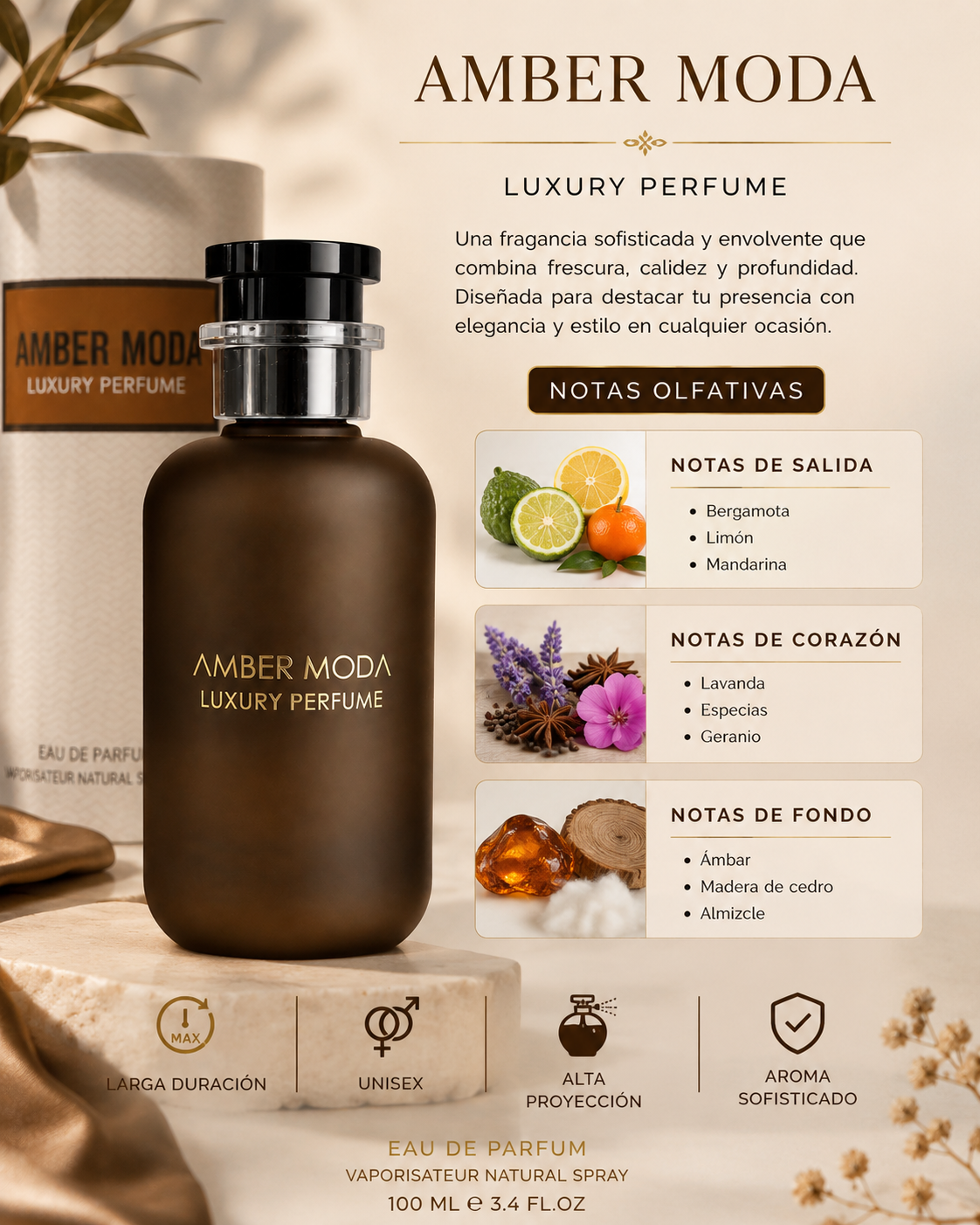 AMBER MODA
Luxury Perfume
100 mL / 3.4 FL.OZ