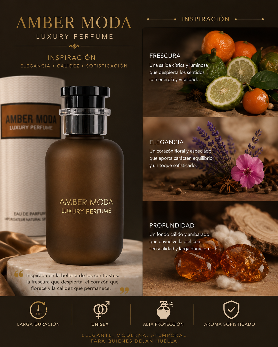 AMBER MODA
Luxury Perfume
100 mL / 3.4 FL.OZ
