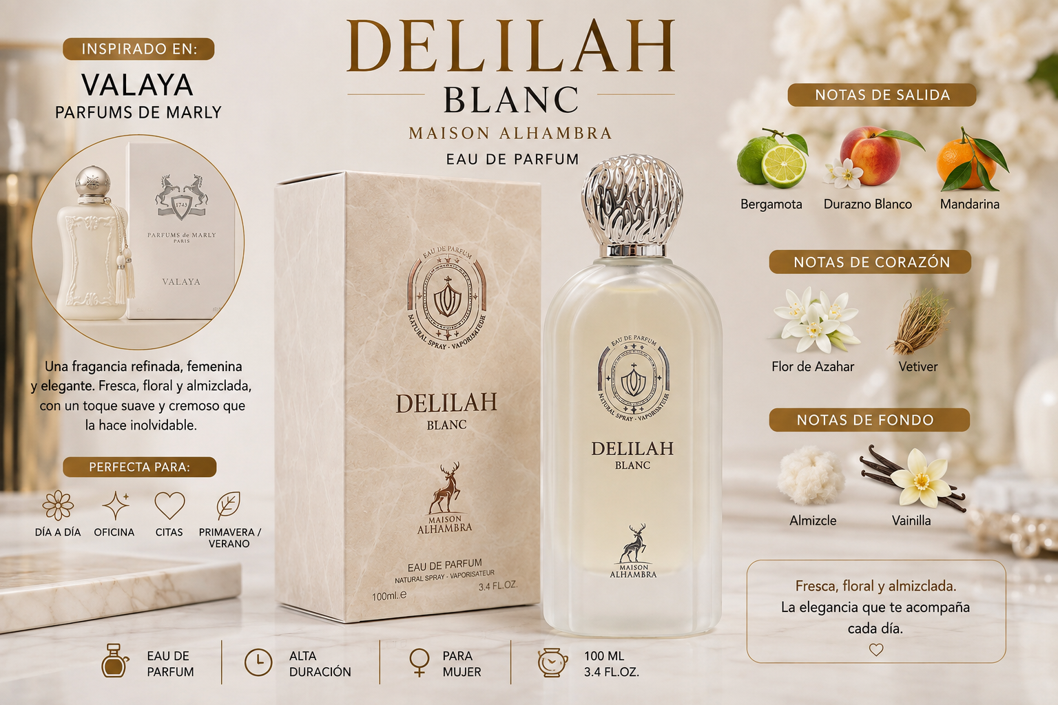 DELILAH BLANC – MAISON ALHAMBRA
EAU DE PARFUM | 100 ML – 3.4 FL. OZ.
